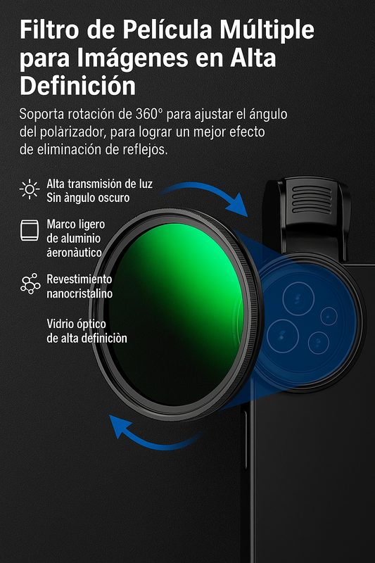 Filtro CPL de 52mm para smartphone